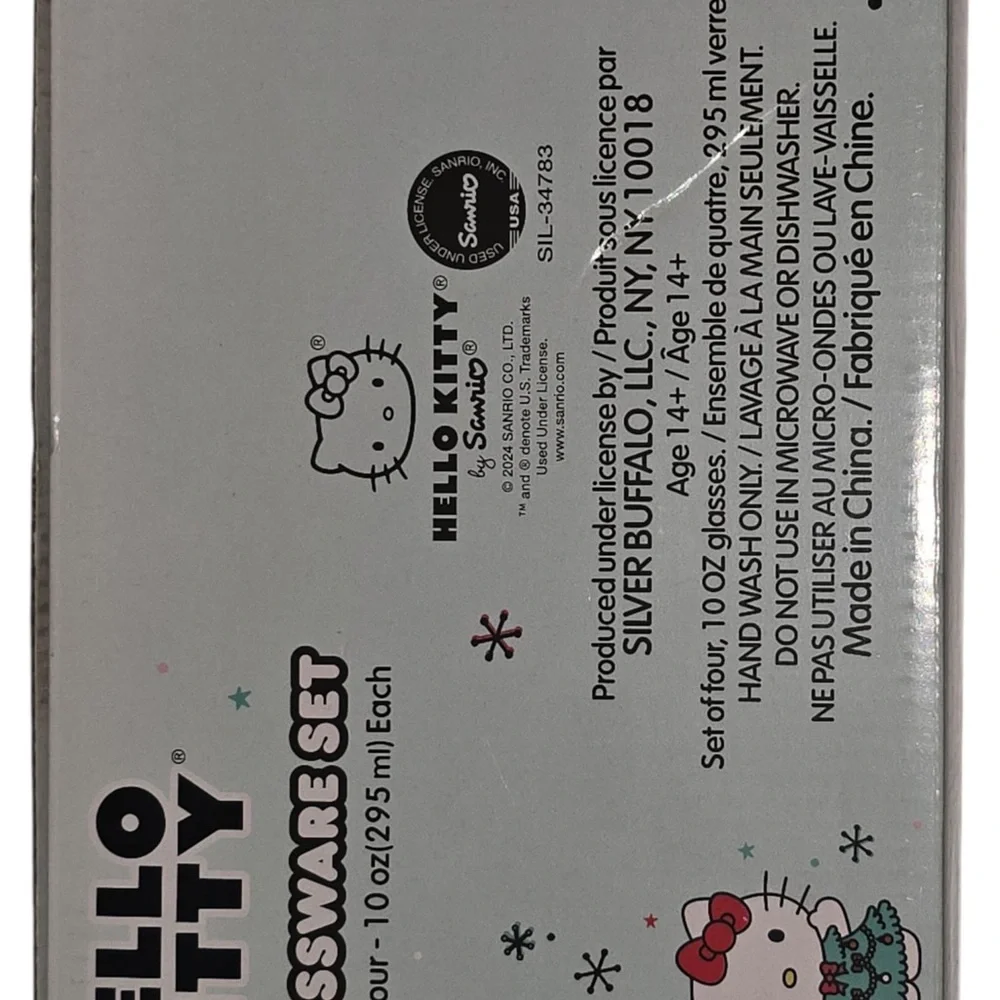 Hello Kitty Festive Glass Set - Red, Green, Pink